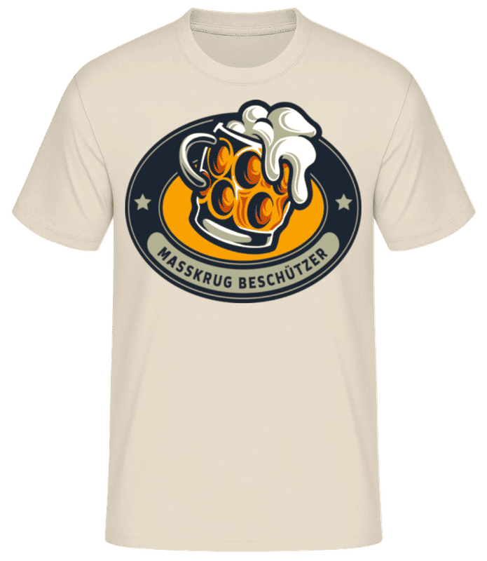 Vorschau: Masskrug Beschützer - Männer Basic T-Shirt - Creme - Vorne