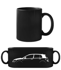 'Volkswagen Golf GTI Mk7' Silhouette · Tasse Noire