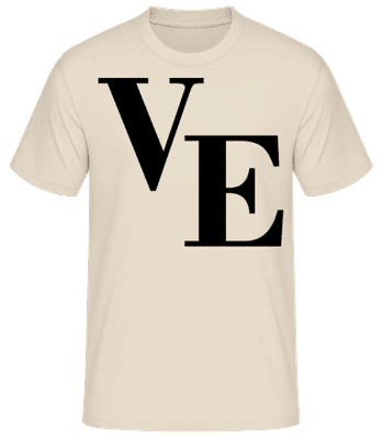 Ve - Männer Basic T-Shirt - Creme - Vorne