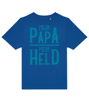 Mein Papa Mein Held Türkis - Kinder T-Shirt B&C - Royalblau - Vorne