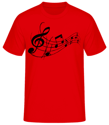 Music Notes Black 1 - Pánské basic tričko - Červená - Napřed