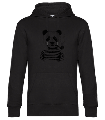 Hipster Panda - Sweat à capuche premium Unisexe - Noir - Devant