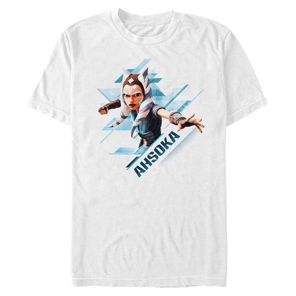 Aperçu: Star Wars - The Clone Wars - Ahsoka Angled - Homme T-shirt - Blanc - Devant