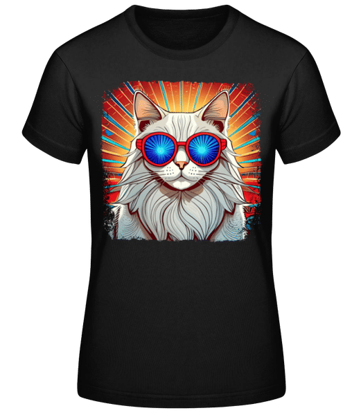 Aperçu: Chat Norvégien Des Forêts Look Hippie - T-shirt standard Femme - Noir - Devant