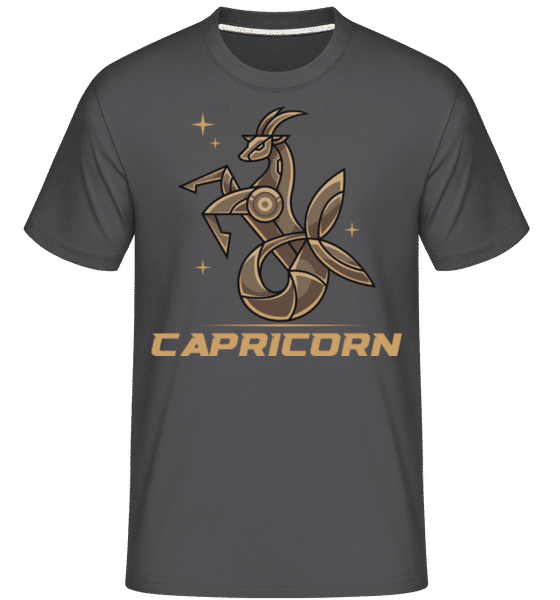 Aperçu: Mecha Robotic Zodiac Sign Capricorn -  T-Shirt Shirtinator homme - Anthracite - Devant