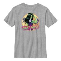 Marvel - She-Hulk Attorney at Law - She-Hulk She Hulk Beach Badge - Detské Tričko - Melírovo šedá - Predné