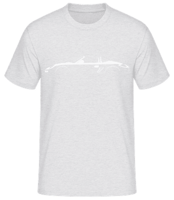 'Porsche Boxster 987' Silhouette - Pánské basic tričko - Melírově šedá - Napřed