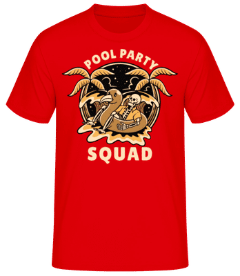 Pool Party Squad - Pánske basic tričko - Červená - Predné