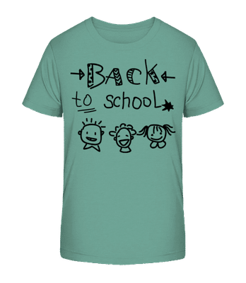 Back To School - Kid's Organic T-Shirt Stanley Stella 2.0 - Teal - Front