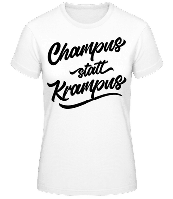 Champus Statt Krampus - Frauen Basic T-Shirt - Weiß - Vorne
