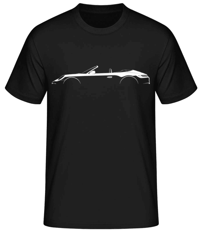 Vorschau: 'Porsche 911 Car. Cabrio' Silhouette - Männer Basic T-Shirt - Schwarz - Vorne