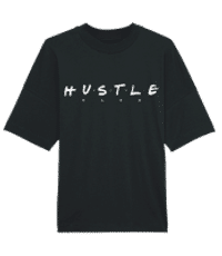 Hustle Hard Friends - Unisex Organic Oversize T-Shirt Stanley Stella - Black - Front