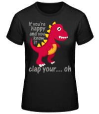 T-Rex Clap You Hands - T-shirt standard Femme - Noir - Devant