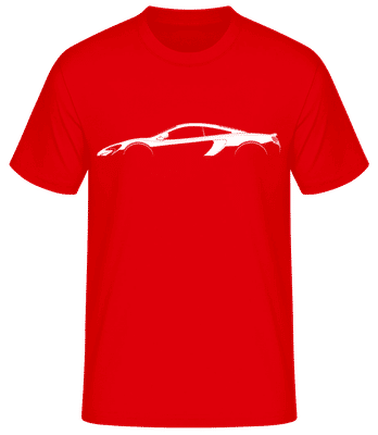 'McLaren 650S' Silhouette - Pánské basic tričko - Červená - Napřed