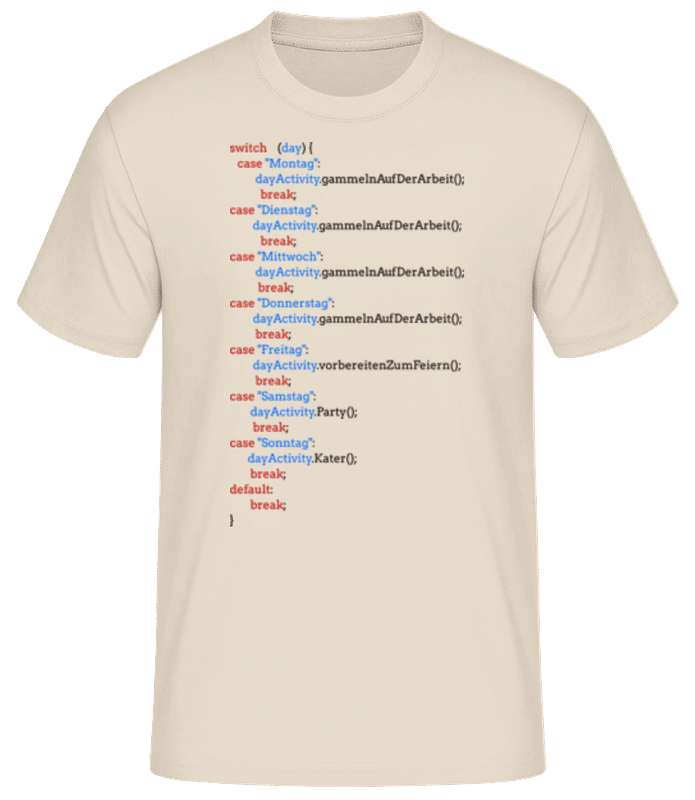 Vorschau: Gammeln Auf Der Arbeit - Männer Basic T-Shirt - Creme - Vorne