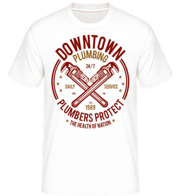 Downtown Plumbing -  T-Shirt Shirtinator homme - Blanc - Devant