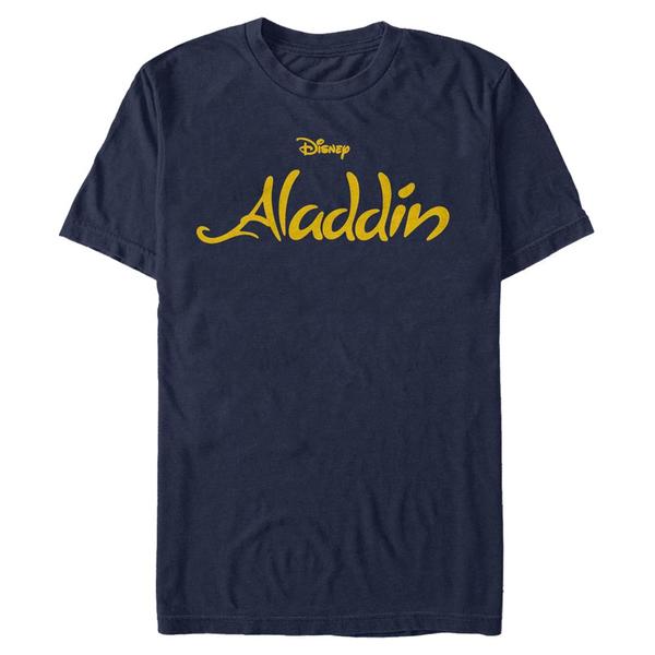Aperçu: Disney - Aladin - Text Simple Logo - Homme T-shirt - Bleu marine - Devant