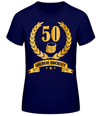 50 Jahre Goldene Hochzeit - Frauen Basic T-Shirt - Marine - Vorne