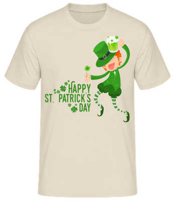 Happy St. Patrick's Day Logo - T-shirt standard Homme - Crème - Devant