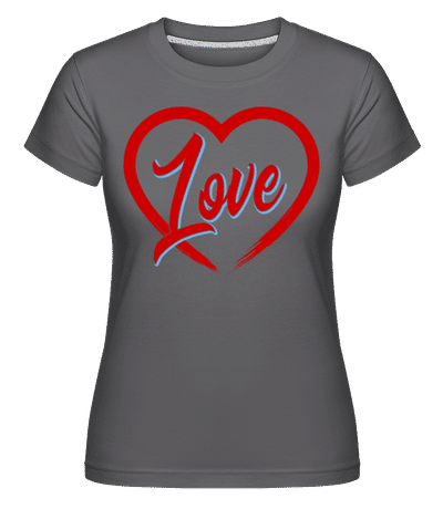 Heart Love -  Shirtinator Women's T-Shirt - Anthracite - Front