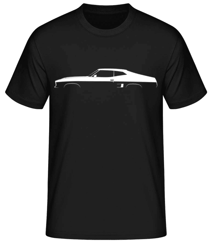 Vista previa: 'Ford Falcon 351 GT Coupe' Silhouette - Camiseta básica para hombre - Negro - delante