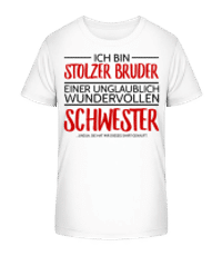 Stolzer Bruder Einer Schwester - Kinder Bio T-Shirt Stanley Stella 2.0 - Weiß - Vorne