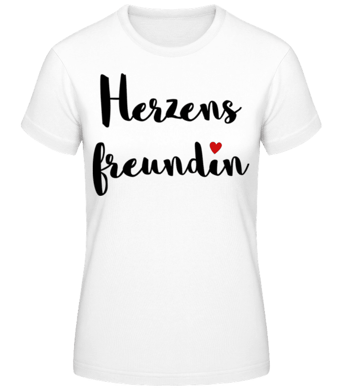 Vorschau: Herzens Freundin - Frauen Basic T-Shirt - Weiß - Vorne