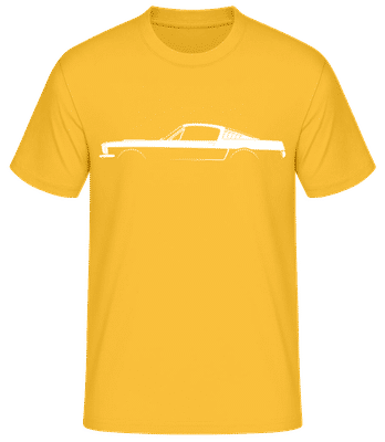 'Ford Mustang Shelby GT350' Silhouette - Pánske basic tričko - Zlatožltá - Predné