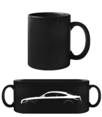 'Mercedes-Benz C Coupe AMG' Silhouette - Černý hrnek - Černá - Napřed