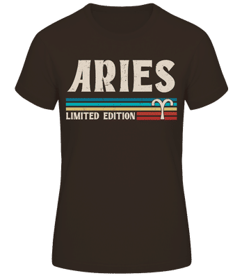 Sternzeichen Aries Limited - Frauen Basic T-Shirt - Braun - Vorne