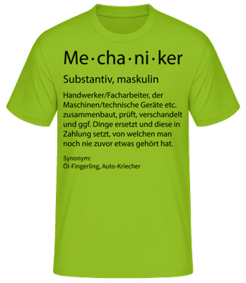 Mechaniker Quatsch Duden Punkt - Männer T-Shirt B&C - Lime - Vorne