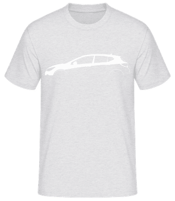 'Opel Astra (K)' Silhouette - Pánské basic tričko - Melírově šedá - Napřed
