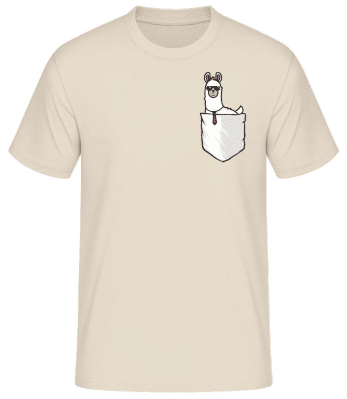 Náhled: Náprsní Kapsa Z Alpaky - Pánské basic tričko - Krémová - Napřed