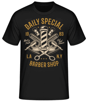 Daily Special Barber Shop - Men's Basic T-Shirt - Black - Front