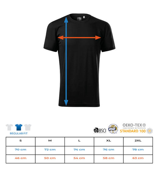 Vorschau: Merino Männer T-Shirt - Größentabelle