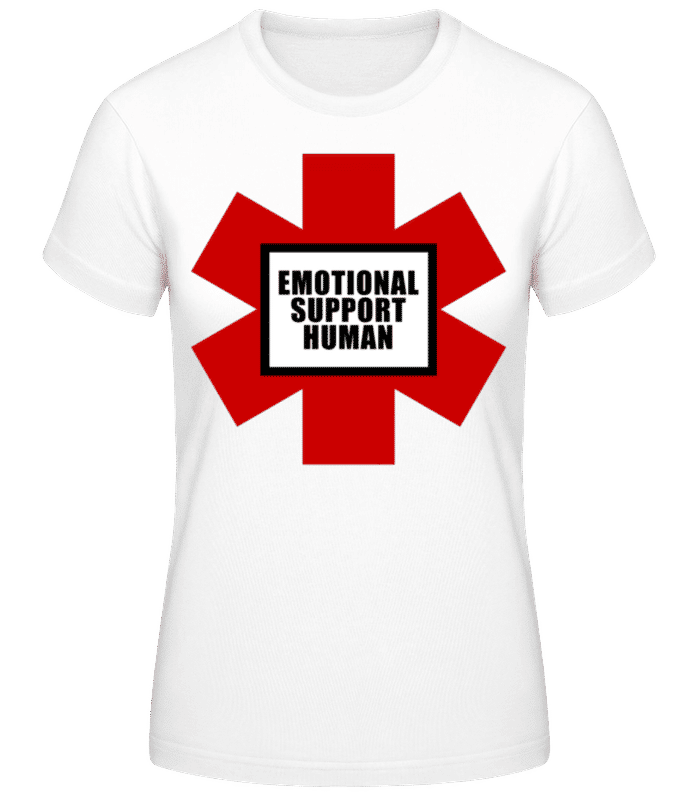 Náhled: Emotional Support Human - Dámské basic tričko - Bílá - Napřed