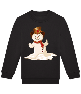 Bonhomme de neige avec chapeau noir - Sweat-shirt standard pour enfant - Noir - Devant