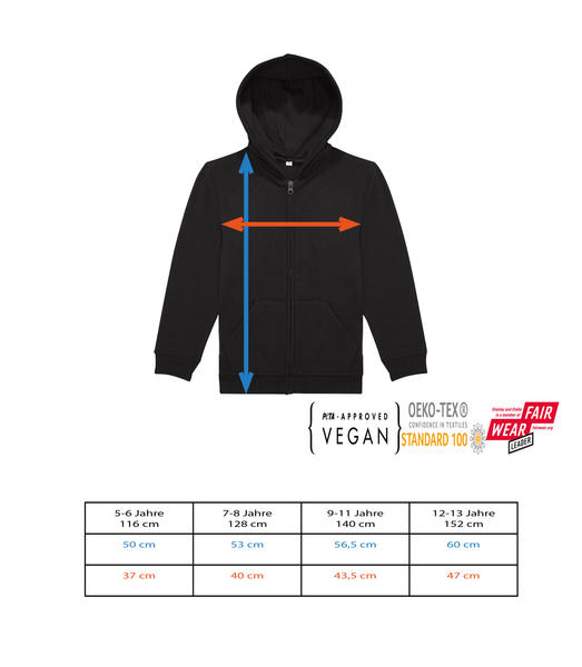 Aperçu: Survêtement standard pour enfants - Tableau des tailles