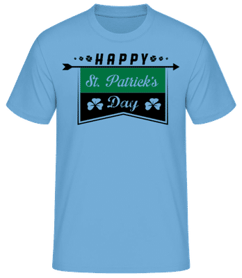 Happy St. Patrick's Logo Black Green - Men's Basic T-Shirt - Light blue - Front