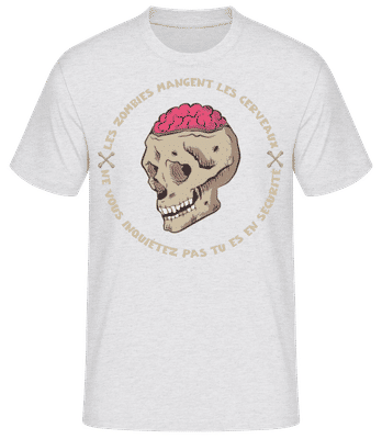 Les Zombies Mangent Les Cerveaux - T-shirt standard Homme - Gris chiné - Devant