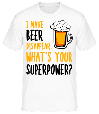 I Make Beer Disappear Beer Glass - Männer Basic T-Shirt - Weiß - Vorne