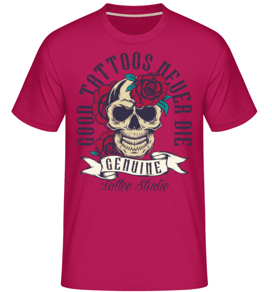 Aperçu: Good Tattoos Never Die -  T-Shirt Shirtinator homme - Magenta - Devant