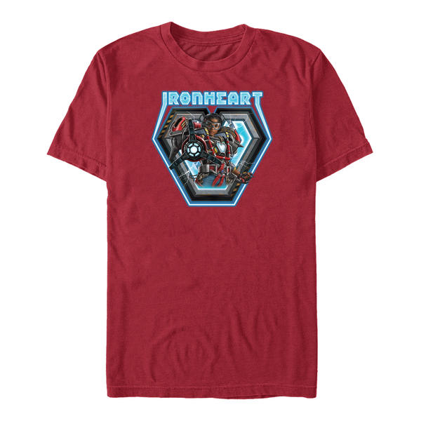 Marvel - Panthère noire Wakanda pour toujours - Iron Heart Badge - Homme T-shirt - Cerise - Devant