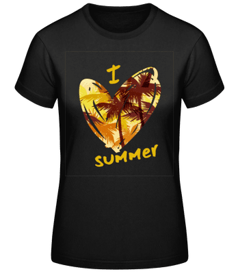 I Love Summer Heart - Dámské basic tričko - Černá - Napřed