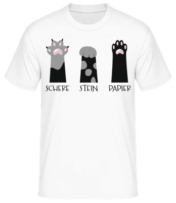 Schere Stein Papier - Männer Basic T-Shirt - Weiß - Vorne