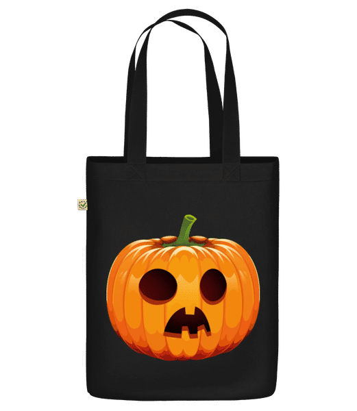 Aperçu: Citrouille Étonné - Sac en toile bio - Noir - Devant