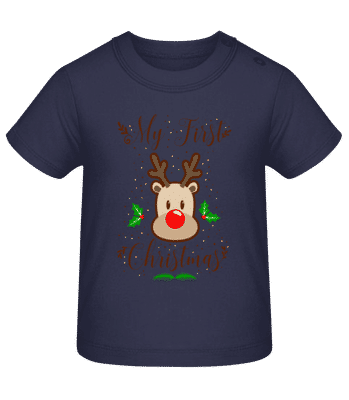 My First Christmas - Tričko pre bábätká - Namornícka modrá - Predné