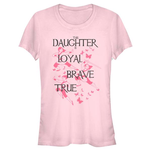 Disney - Mulan - Mulan Daughter Loyal Brave True - Femme T-shirt - Rose - Devant