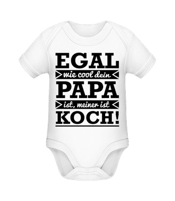 Mein Papa Ist Cooler Koch - Baby Bio Strampler - Weiß - Vorne