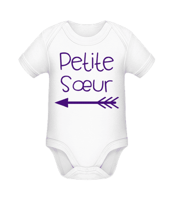 Petite Sœur - Body manches courtes bio - Blanc - Devant